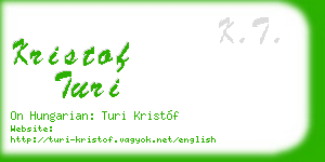 kristof turi business card