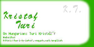 kristof turi business card